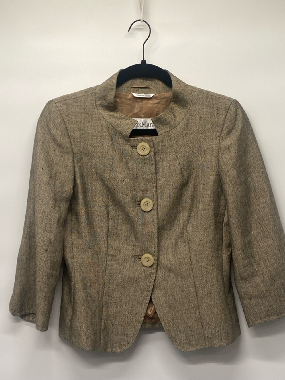 Max Mara Women’s Linen Skirt Suit Brown/Beige size 6. Made in Italy. - Picture 2 of 12
